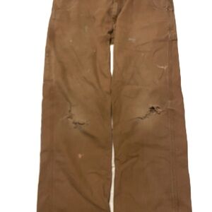 Brown distressed key pants